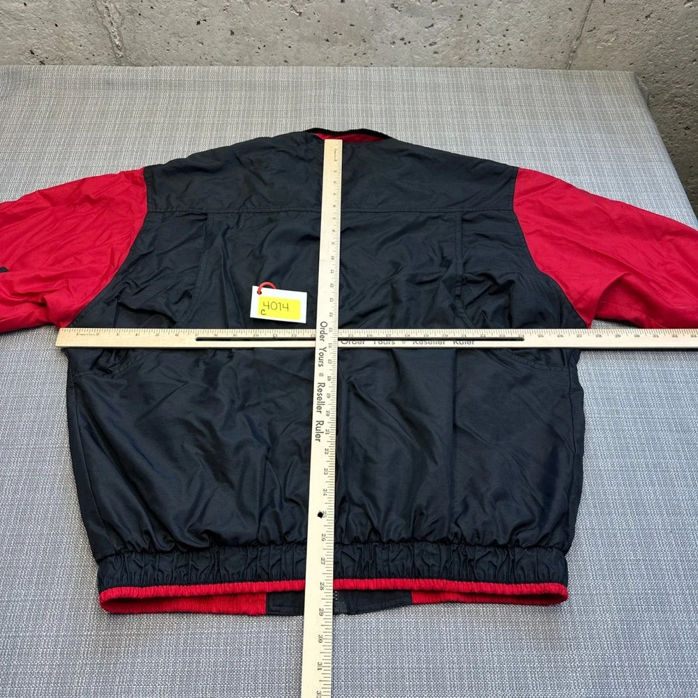 Vintage Chicago Bulls Windbreaker Jacket Mens XL Black Red NBA First Pick Sports